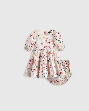 100% Cotton Poplin Puff Sleeve Dress