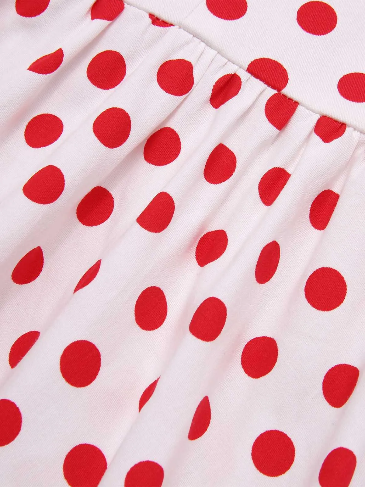 1940s Lapel Polka Dots Sleeveless Dress
