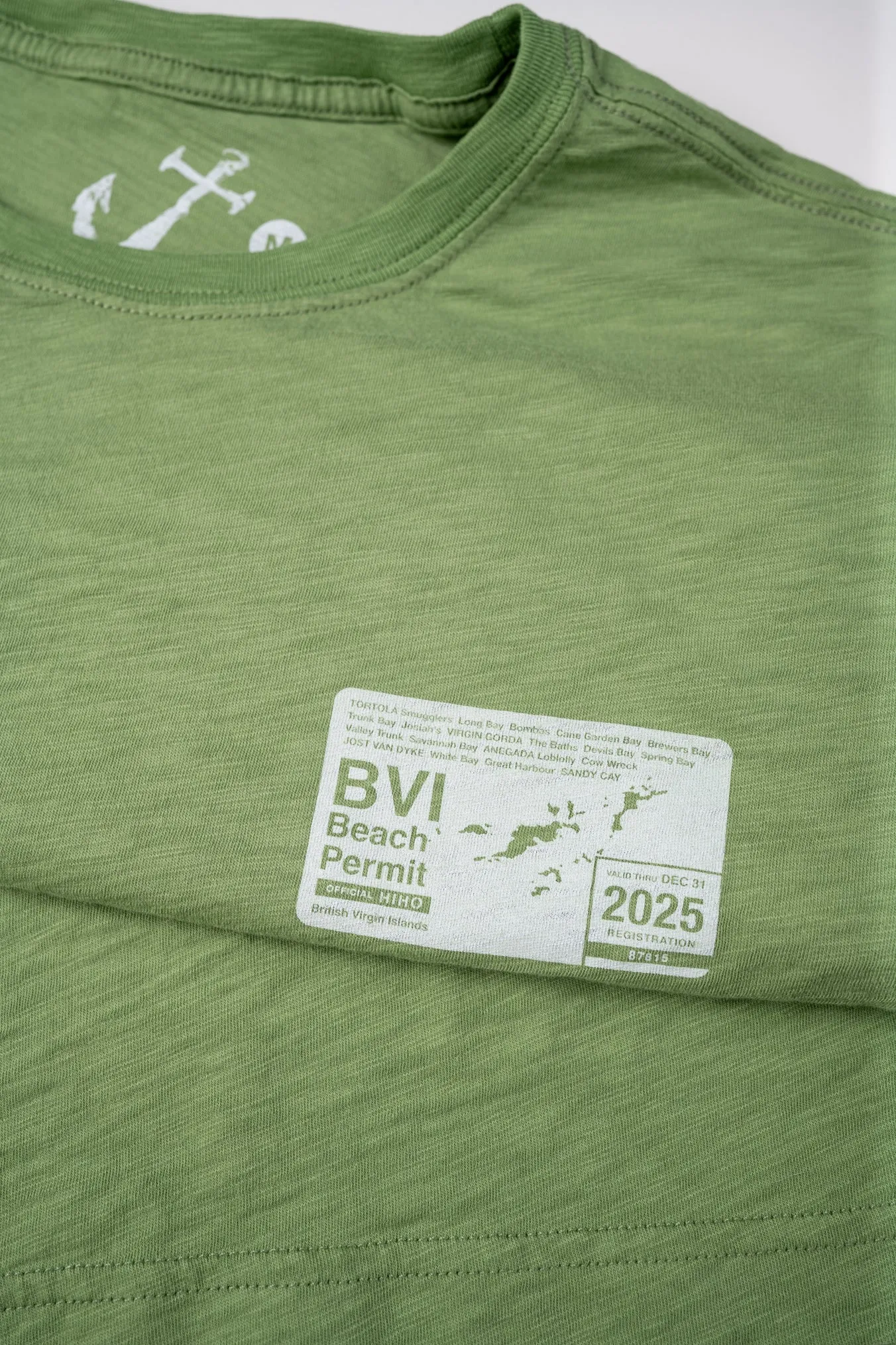 2025 BVI Beach Permit T-shirt - Piquant Green