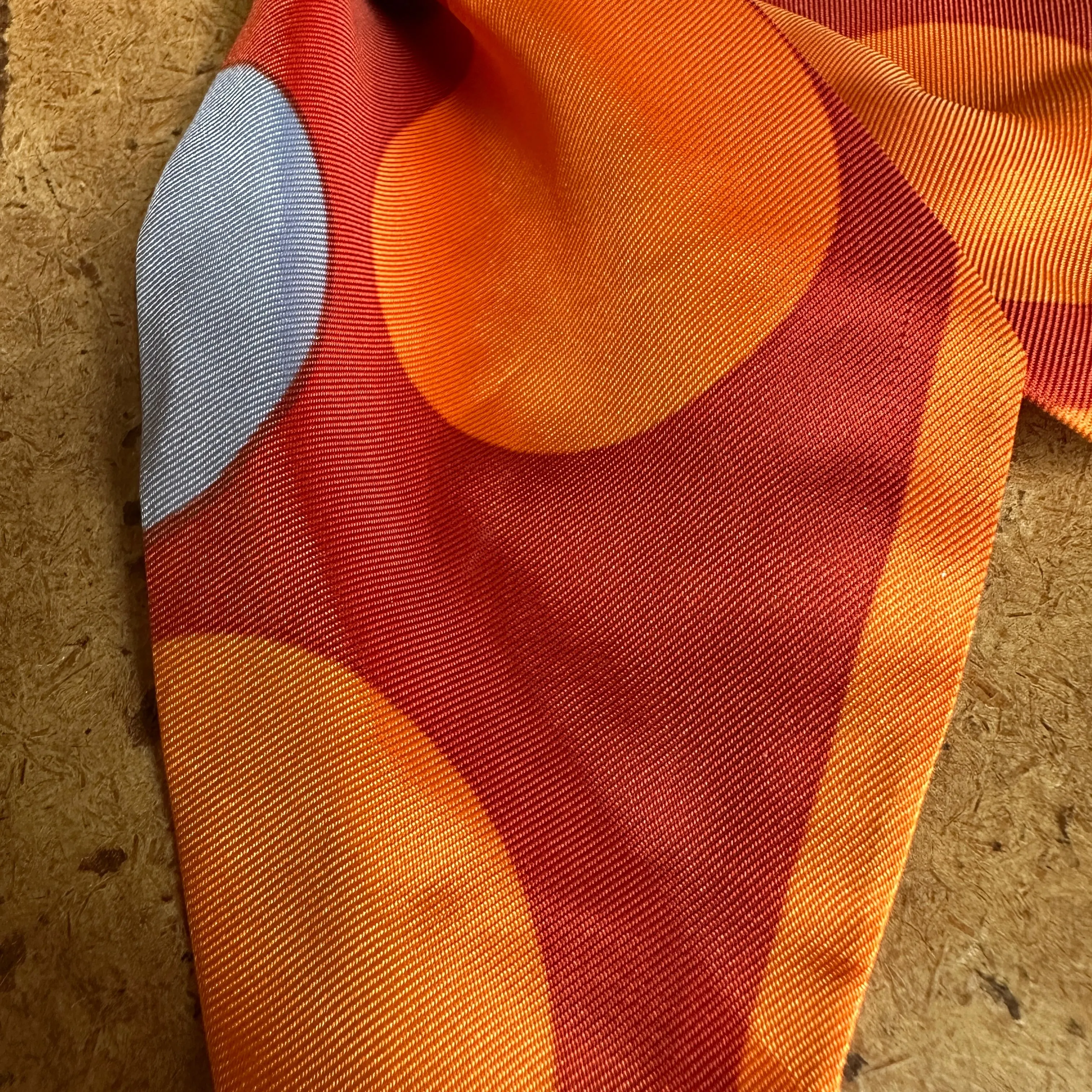 70s/80s Vintage Orange Polka Dot Neck Scarf and Scarf Ring