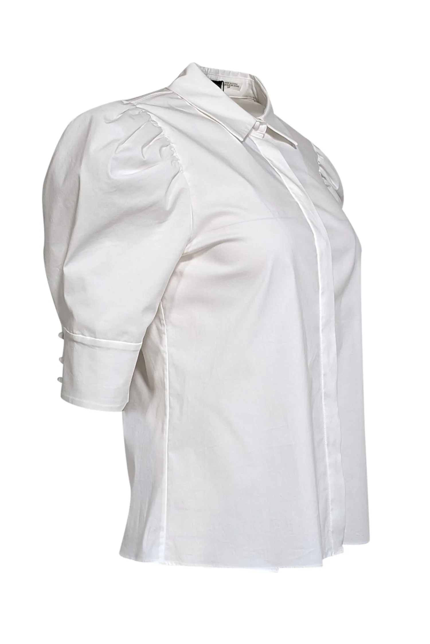 Alice & Olivia - White Cotton Blend Button Front Top Sz S