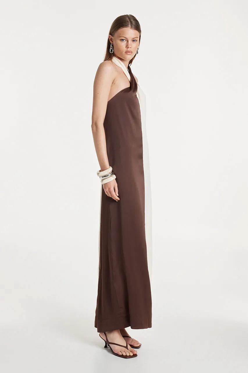 Amber Maxi Dress | Choc/White