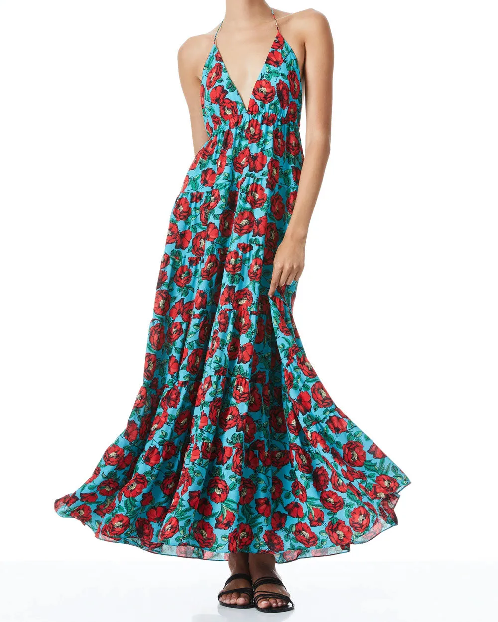 Beach Bliss Aqua Mae Halter Midi Dress