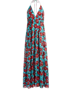 Beach Bliss Aqua Mae Halter Midi Dress
