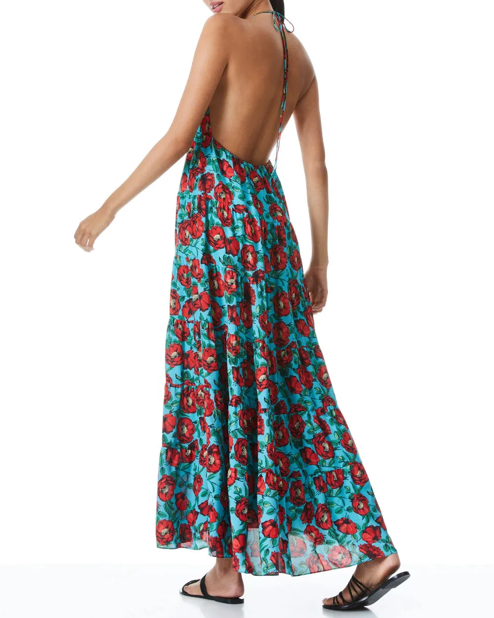 Beach Bliss Aqua Mae Halter Midi Dress