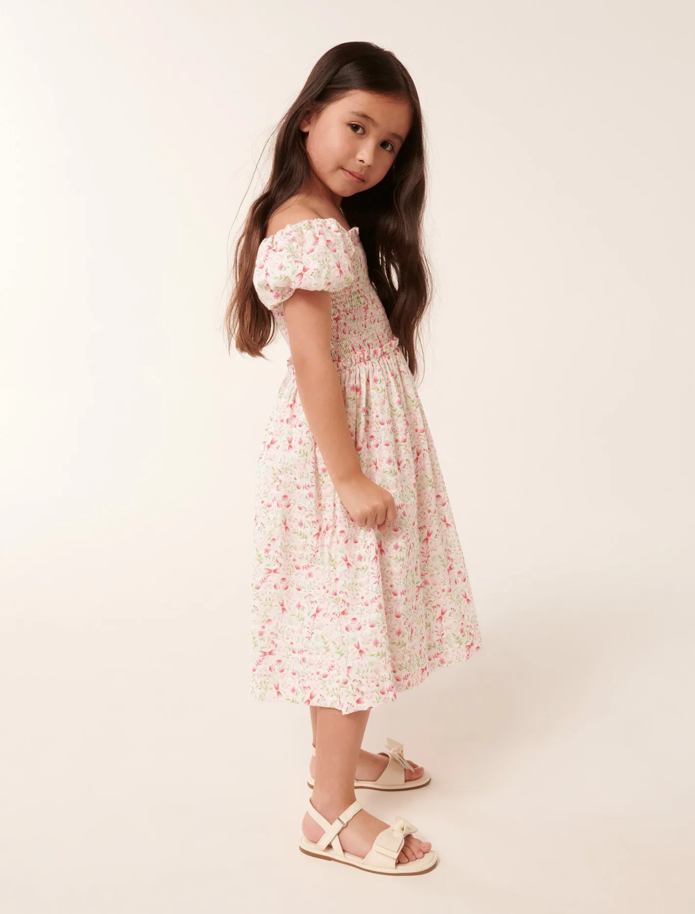 Bianca Shirred Girls Dress