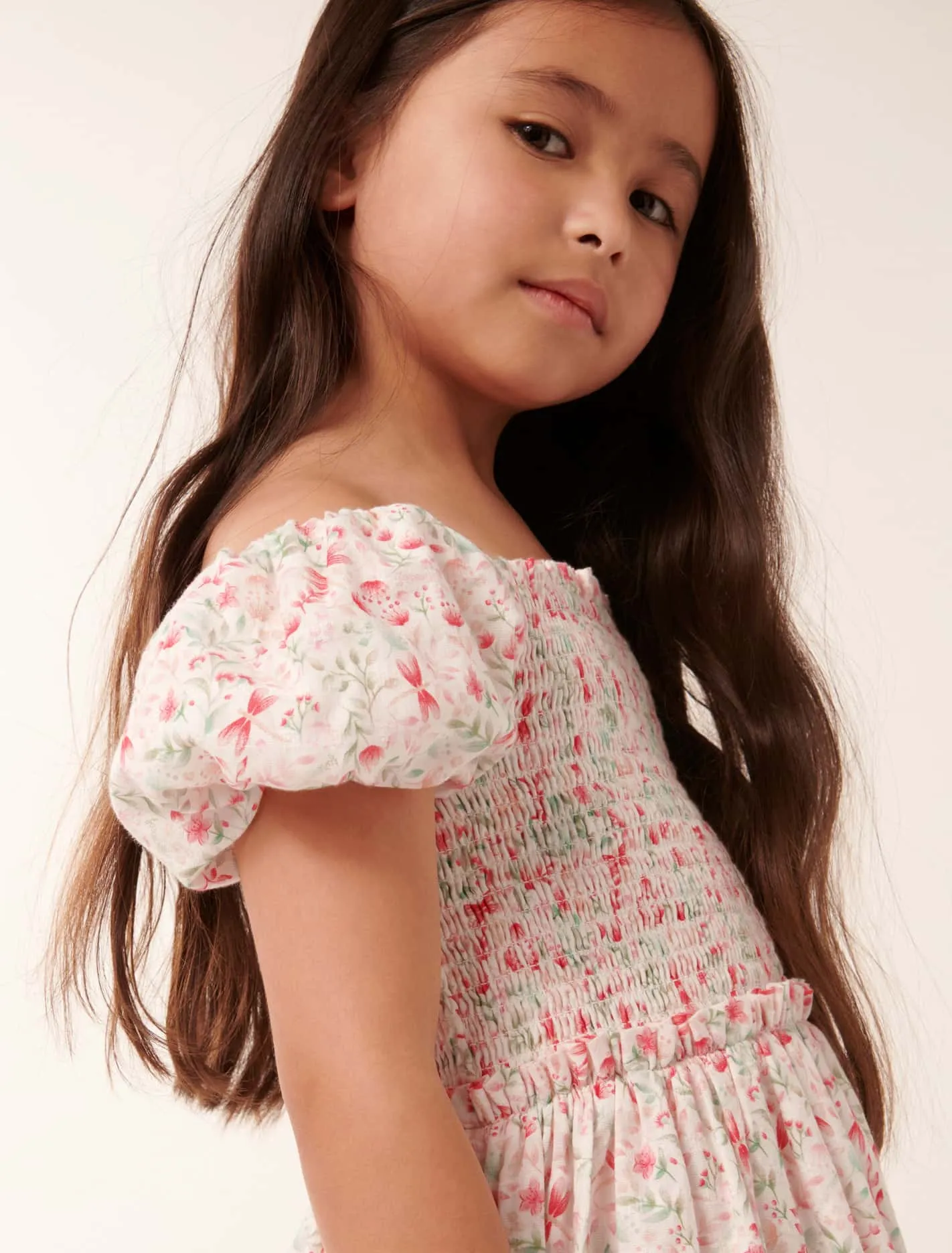 Bianca Shirred Girls Dress