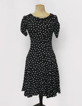 Black & White Dime Dot 1930s Venice Beach Balboa Swing Dress