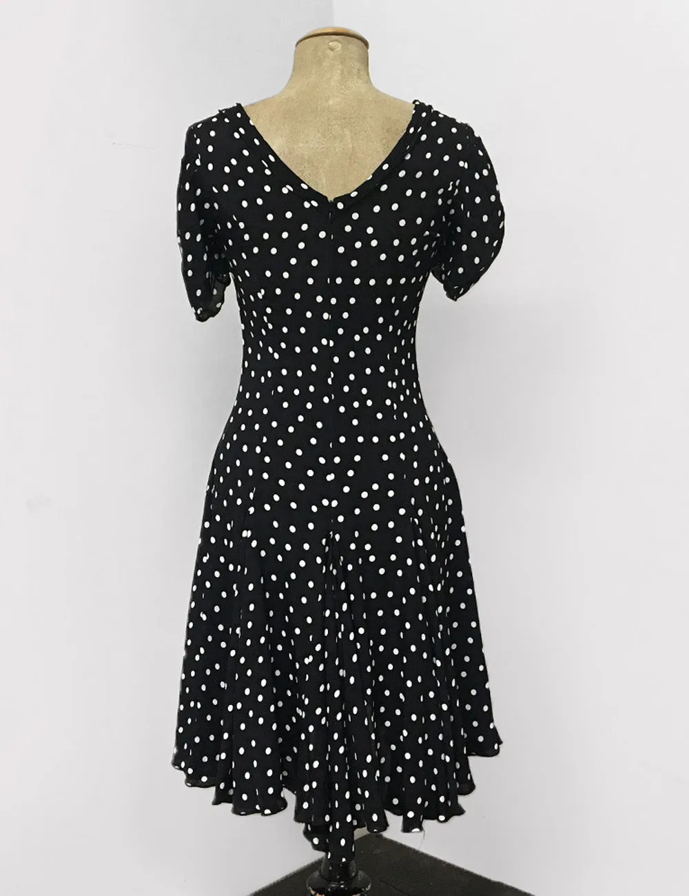 Black & White Dime Dot 1930s Venice Beach Balboa Swing Dress