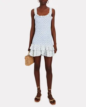 Breyer Smocked Floral Cotton Mini Dress