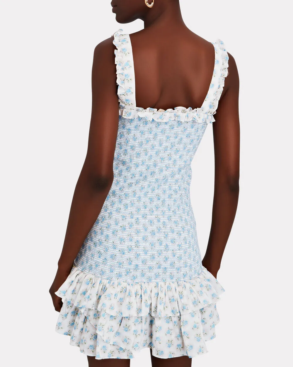 Breyer Smocked Floral Cotton Mini Dress