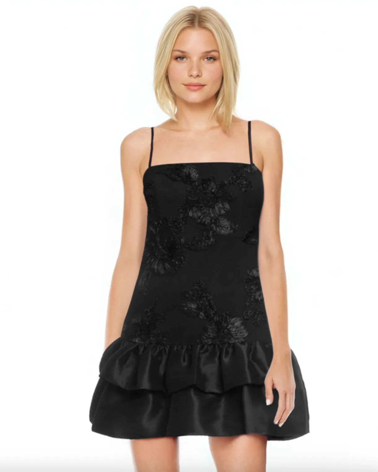 Bridget Fitted Mesh Mini Dress - Black