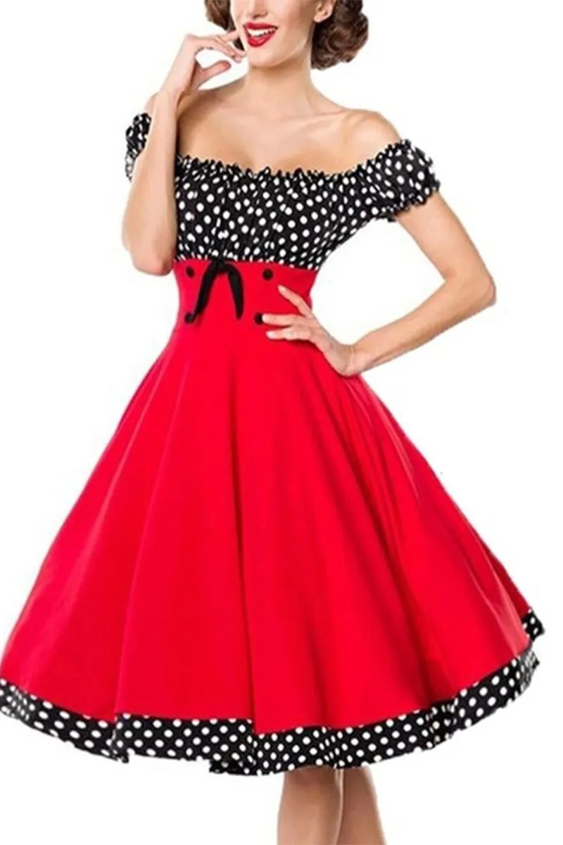 BT3151 Polka Dots Midi Dress