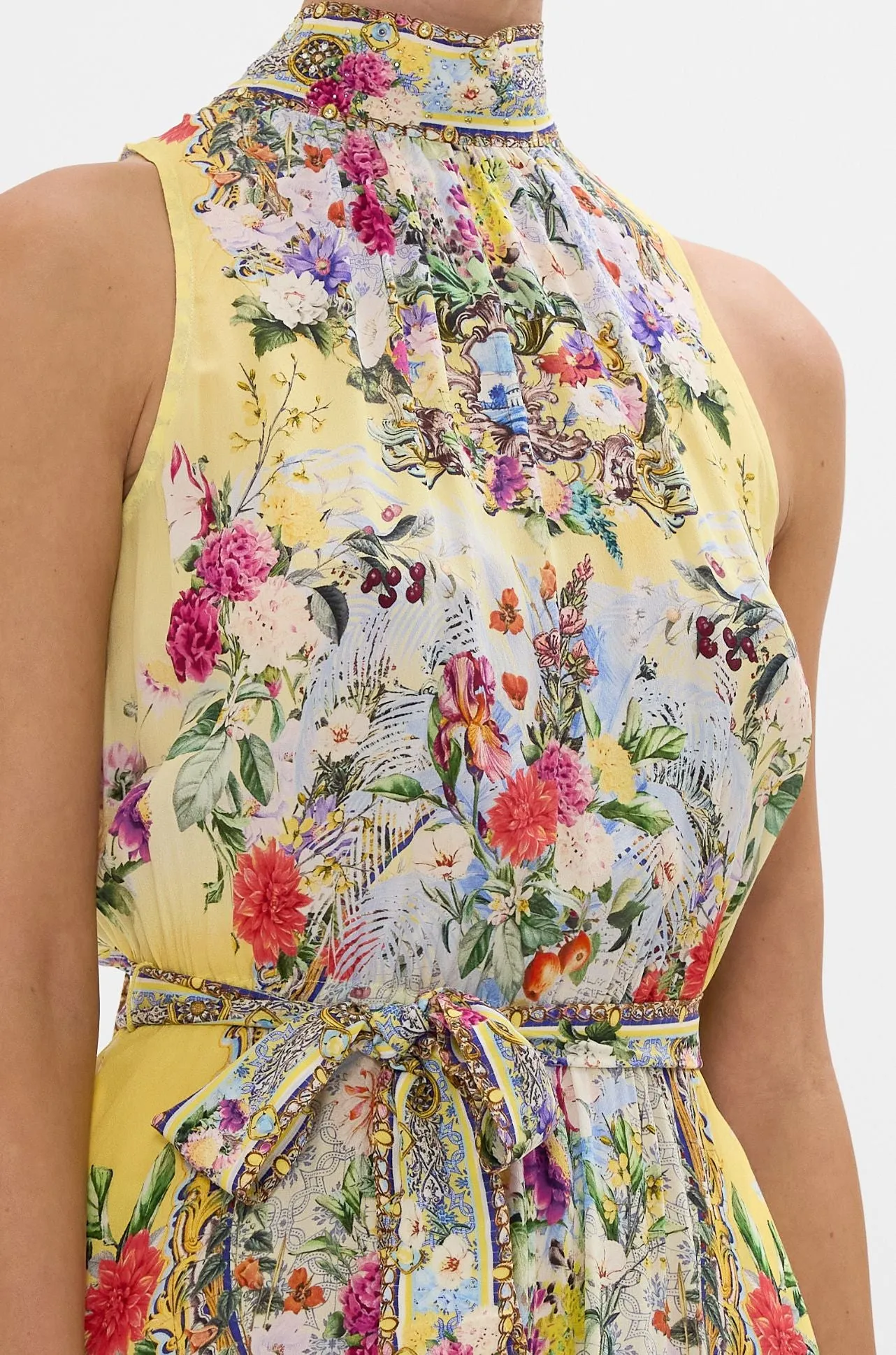 Camilla - Flor Fantastica Necktie Dress with Elasticated Waist
