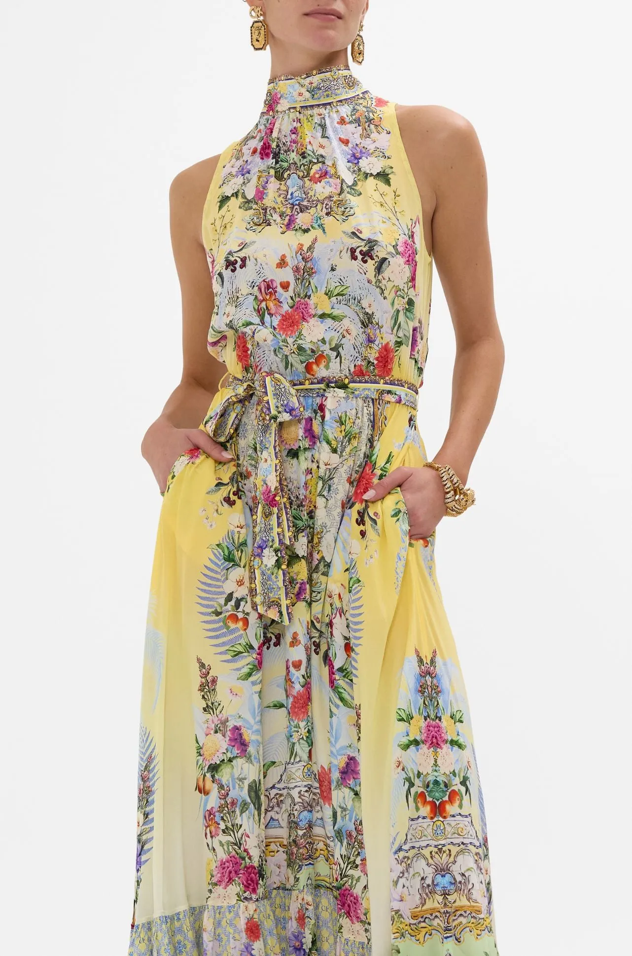 Camilla - Flor Fantastica Necktie Dress with Elasticated Waist