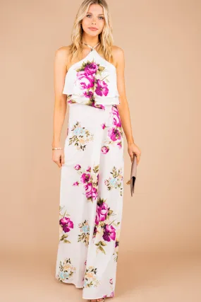 Can't Help Staring Off White Floral Maxi Dress