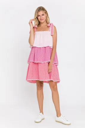 Colorblock Tiered Dress