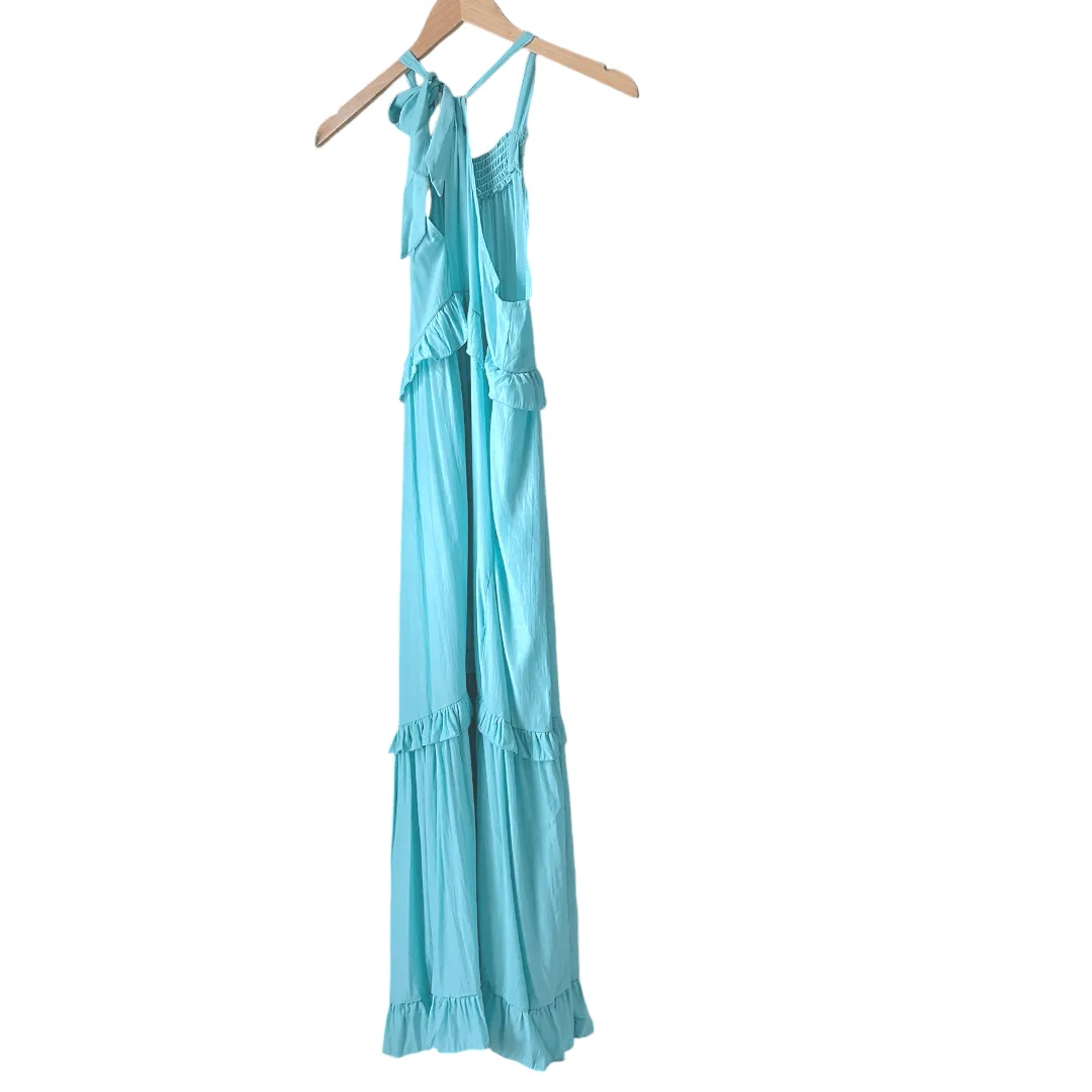 Cool Summer Azura Tie-Back Ruffle Maxi Sundress
