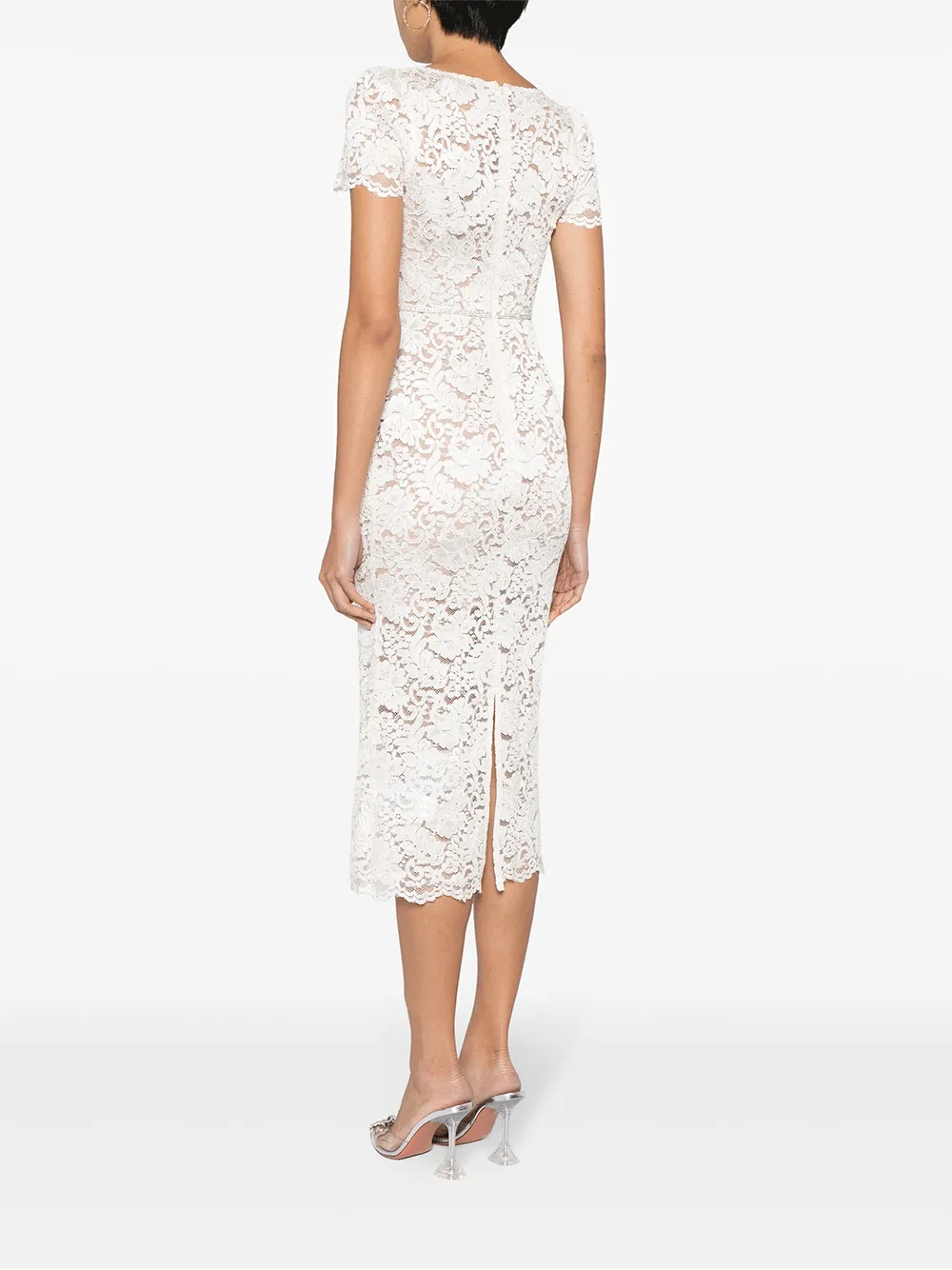 Cream Cord Lace Midi Dress