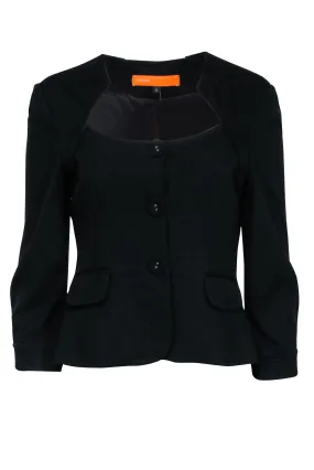 Cynthia Steffe - Black Scoop Neckline Button Blazer Sz 8