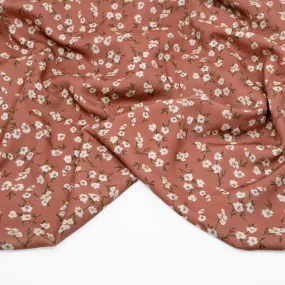 Deadstock Vintage Charm Viscose Challis - Dusty Apricot/Parchment