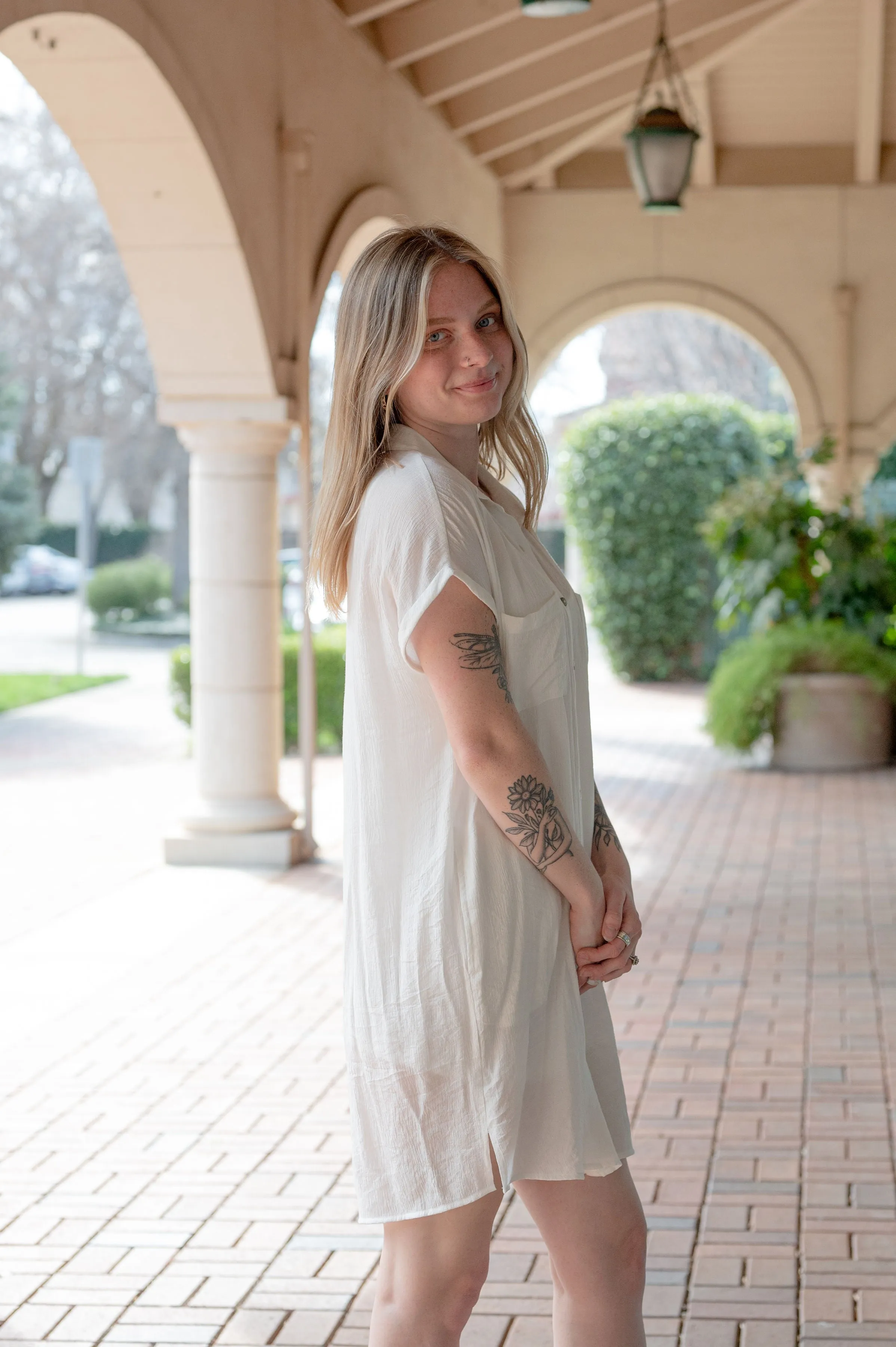 Dolman Sleeve T- Shirt Dress W/ Pockets
