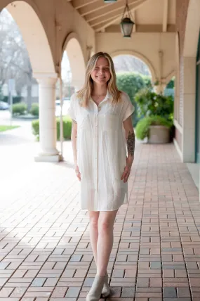 Dolman Sleeve T- Shirt Dress W/ Pockets