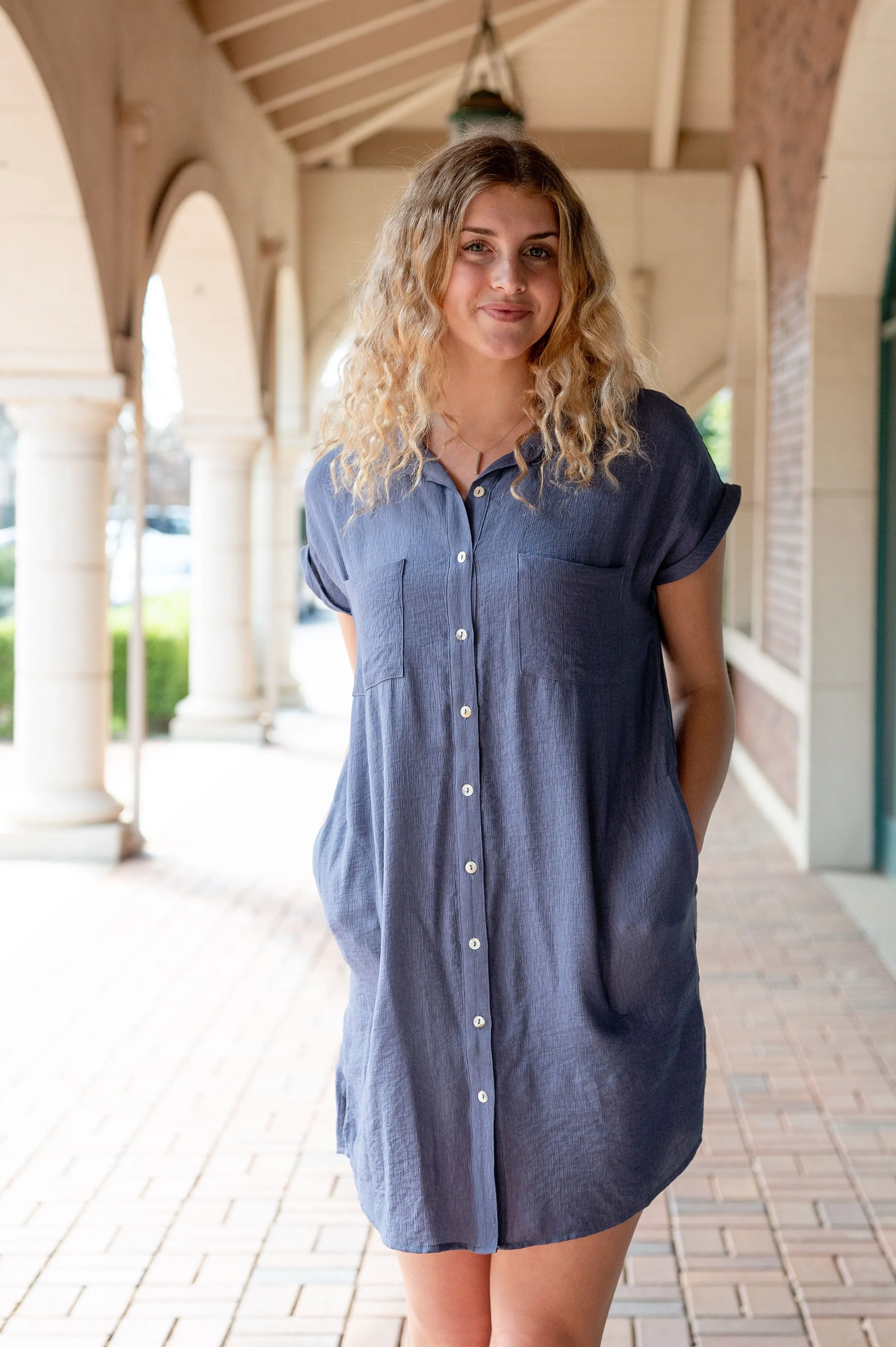 Dolman Sleeve T- Shirt Dress W/ Pockets