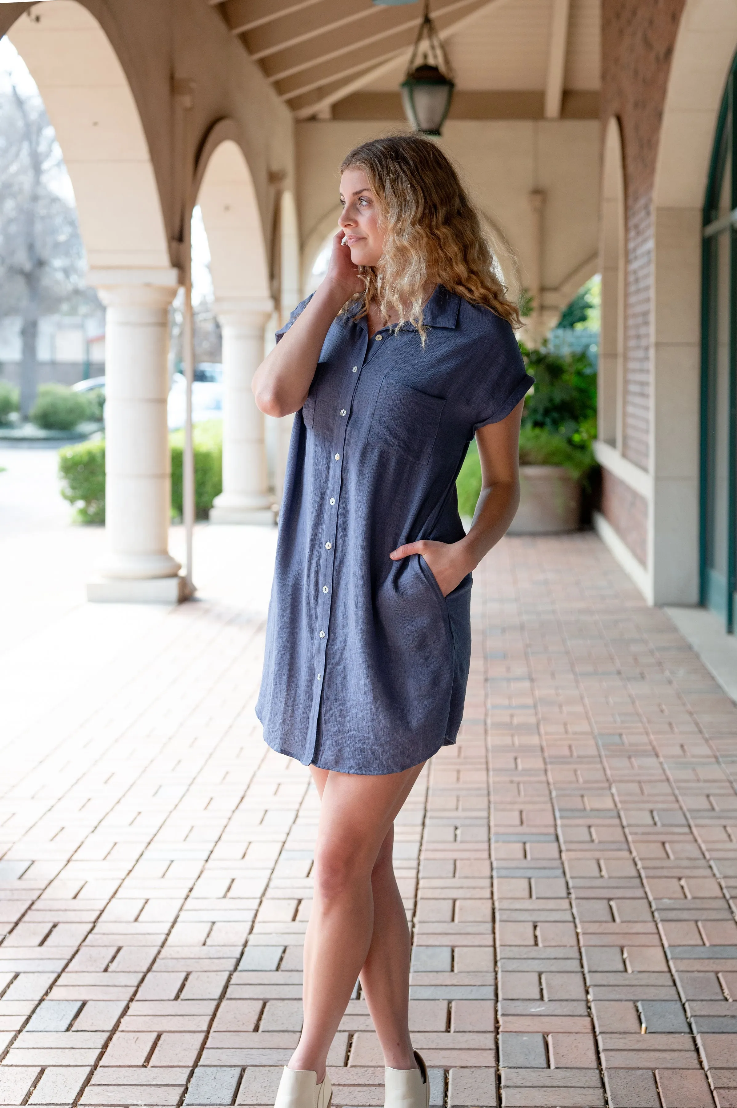 Dolman Sleeve T- Shirt Dress W/ Pockets