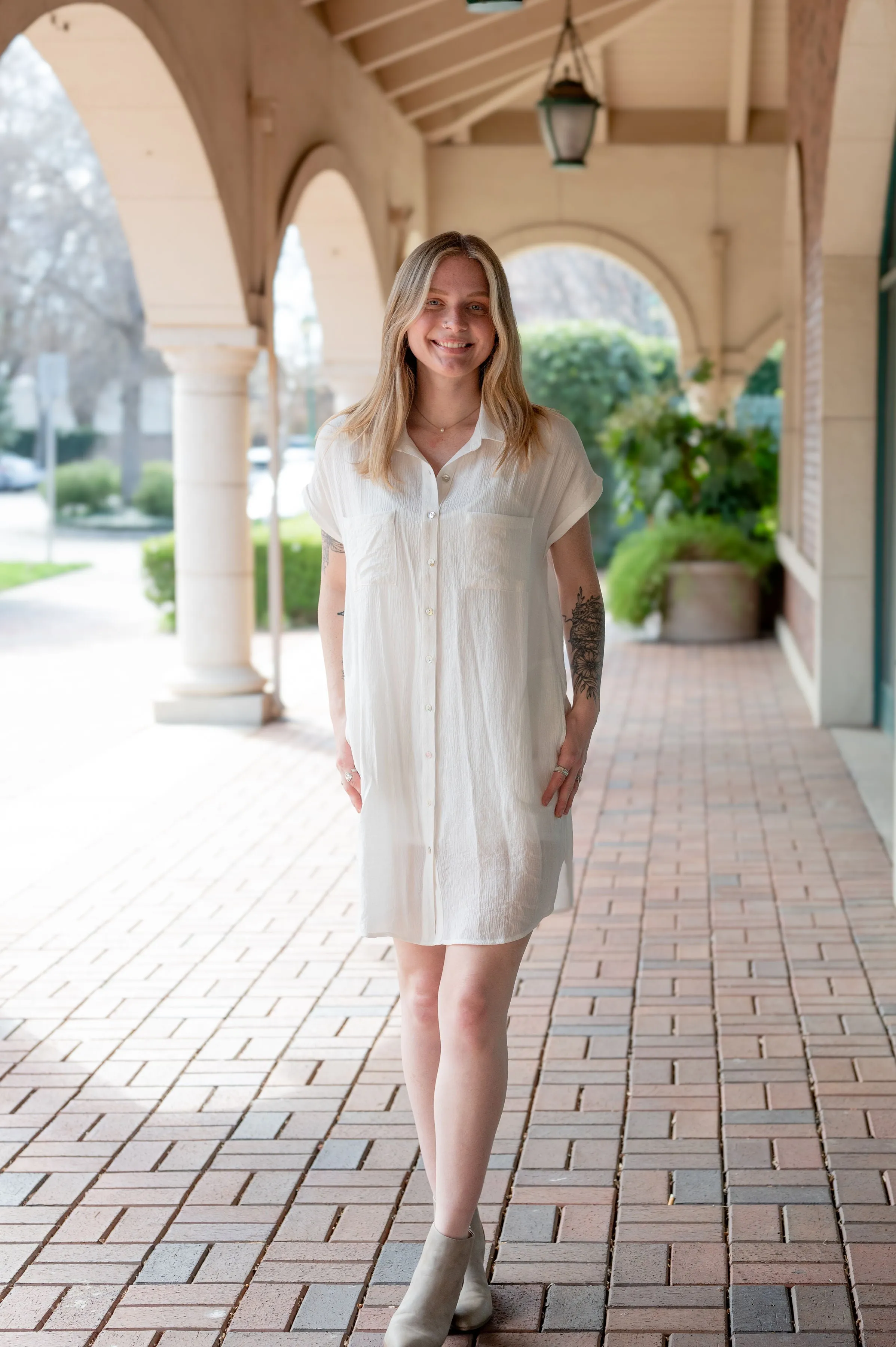 Dolman Sleeve T- Shirt Dress W/ Pockets