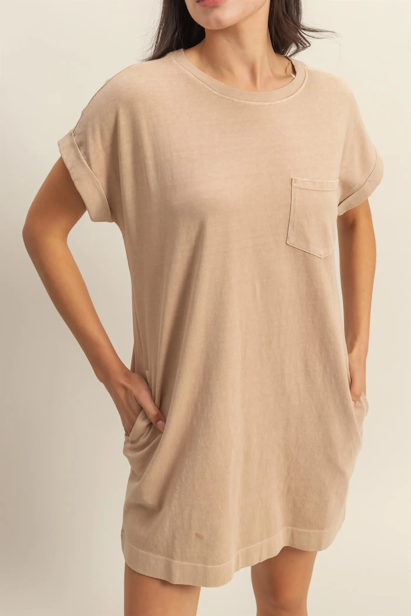 DZ25A916-Unwind In Style T Shirt Mini Dress