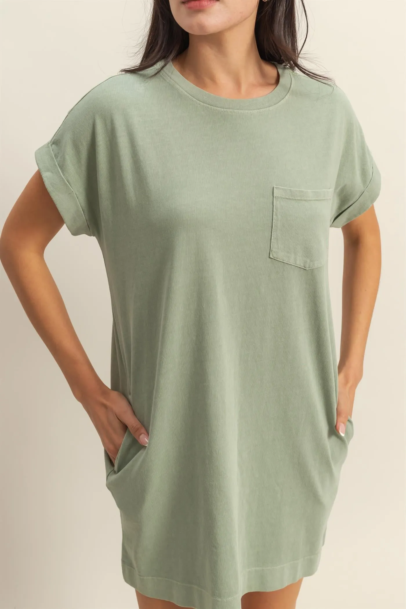 DZ25A916-Unwind In Style T Shirt Mini Dress