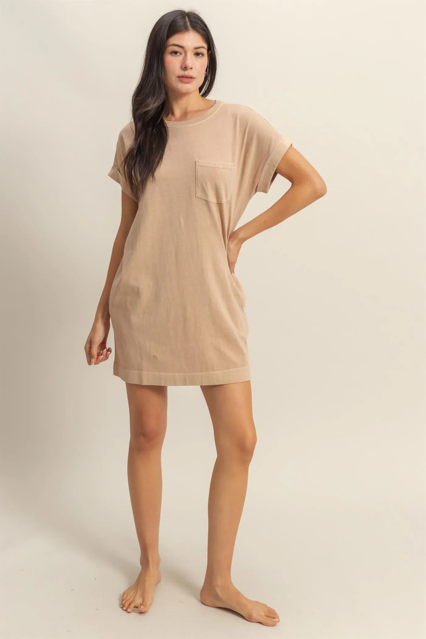 DZ25A916-Unwind In Style T Shirt Mini Dress