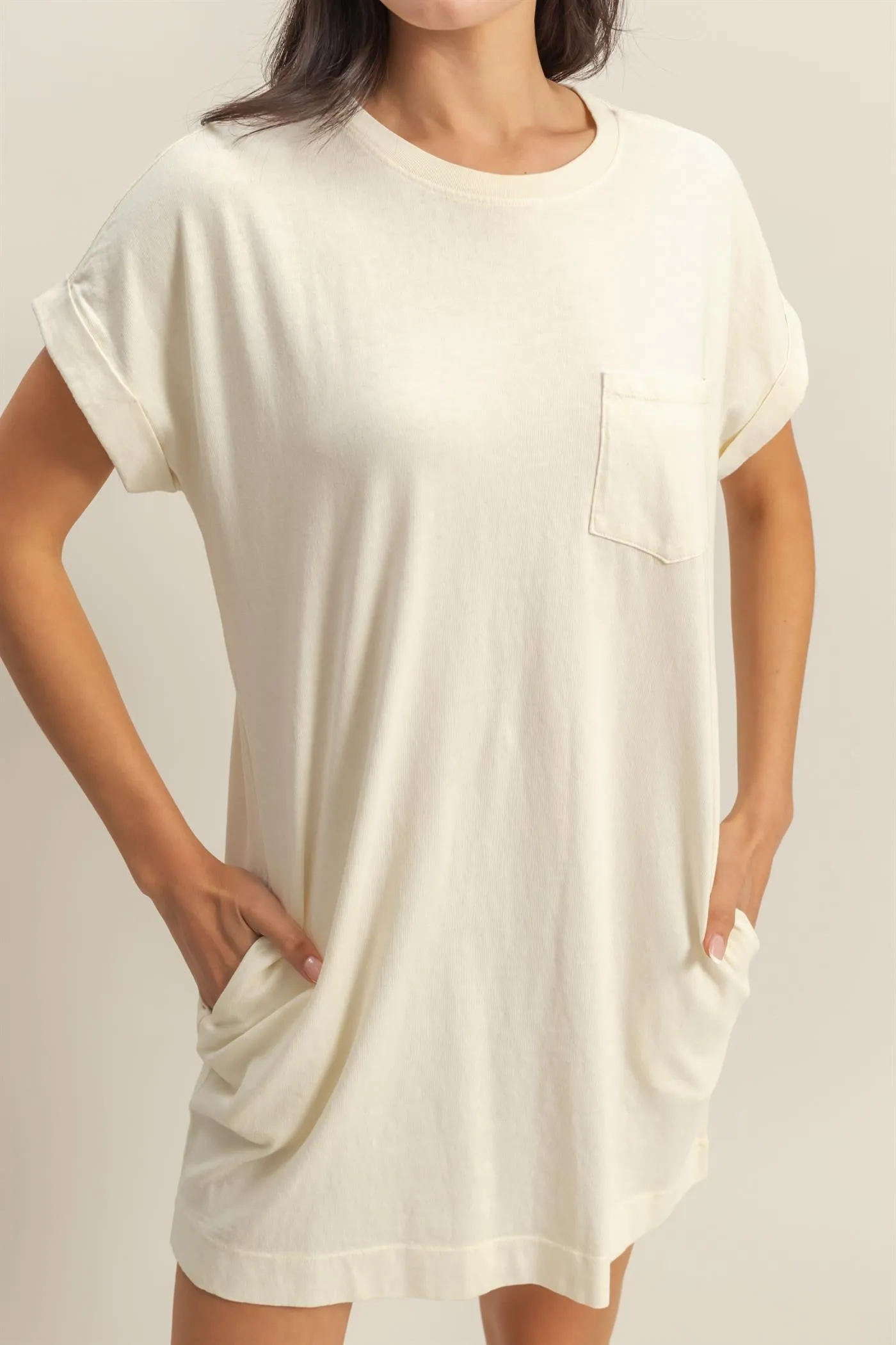 DZ25A916-Unwind In Style T Shirt Mini Dress