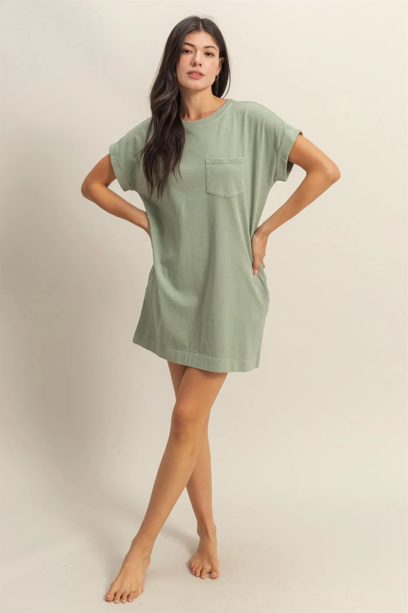 DZ25A916-Unwind In Style T Shirt Mini Dress