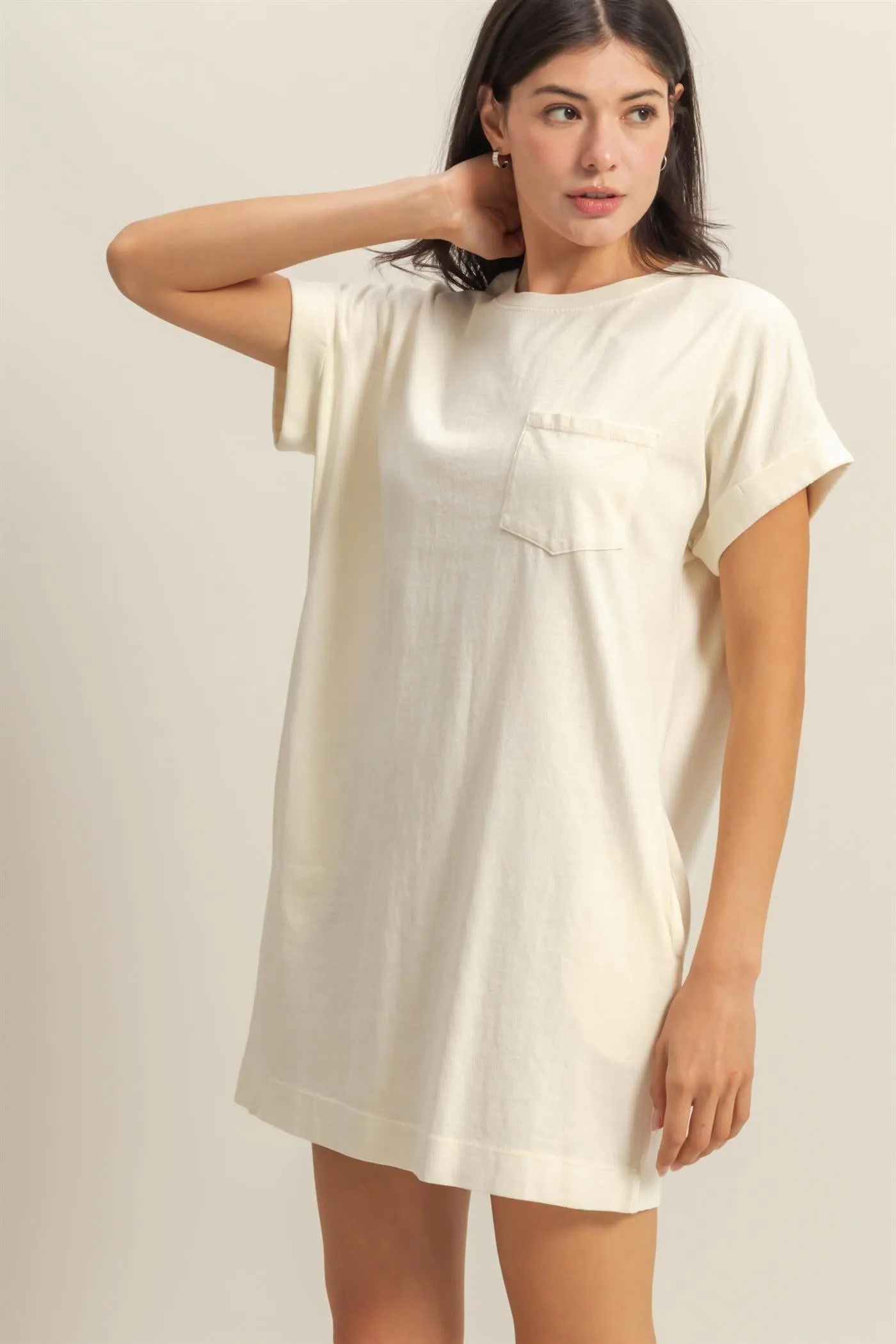 DZ25A916-Unwind In Style T Shirt Mini Dress