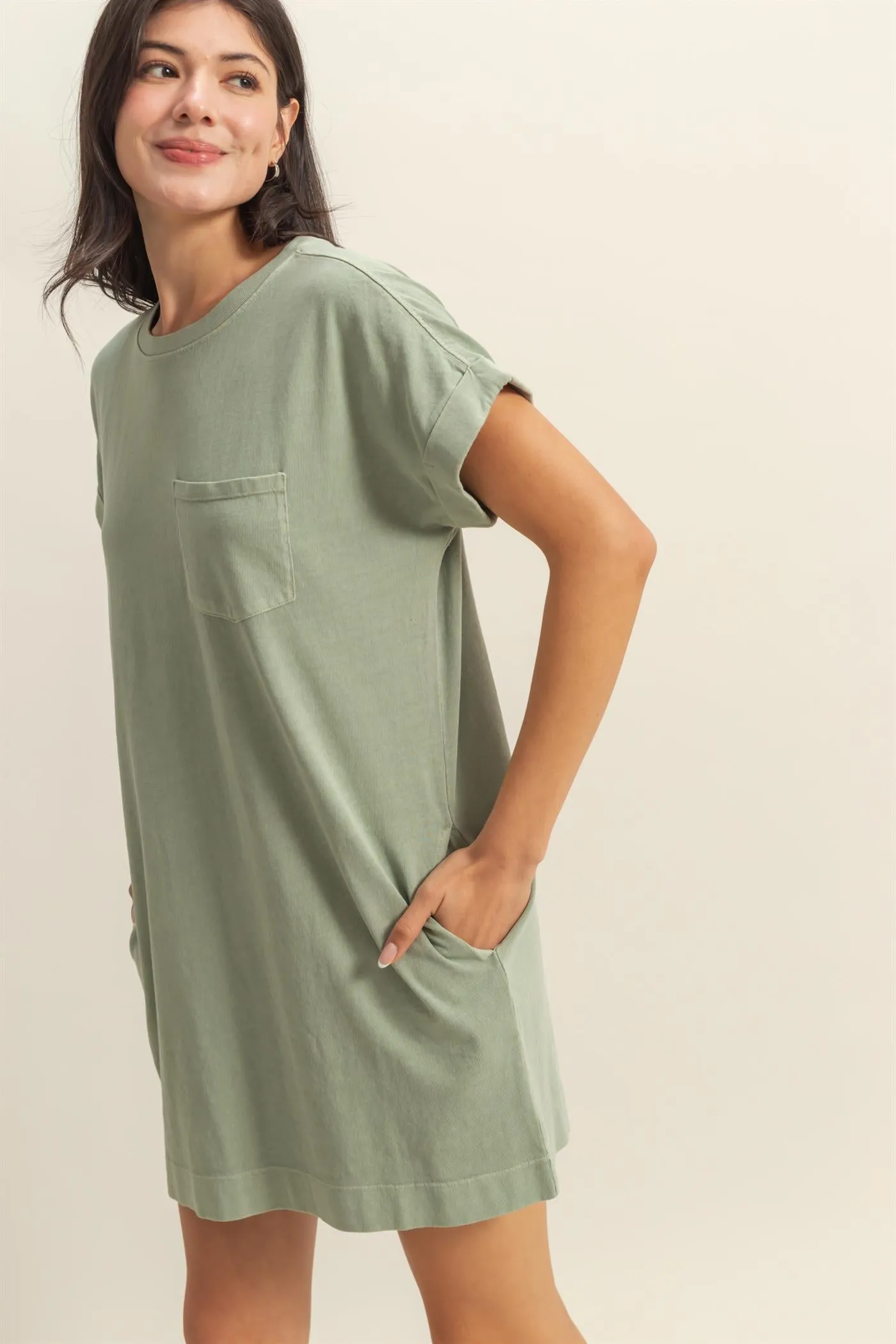 DZ25A916-Unwind In Style T Shirt Mini Dress
