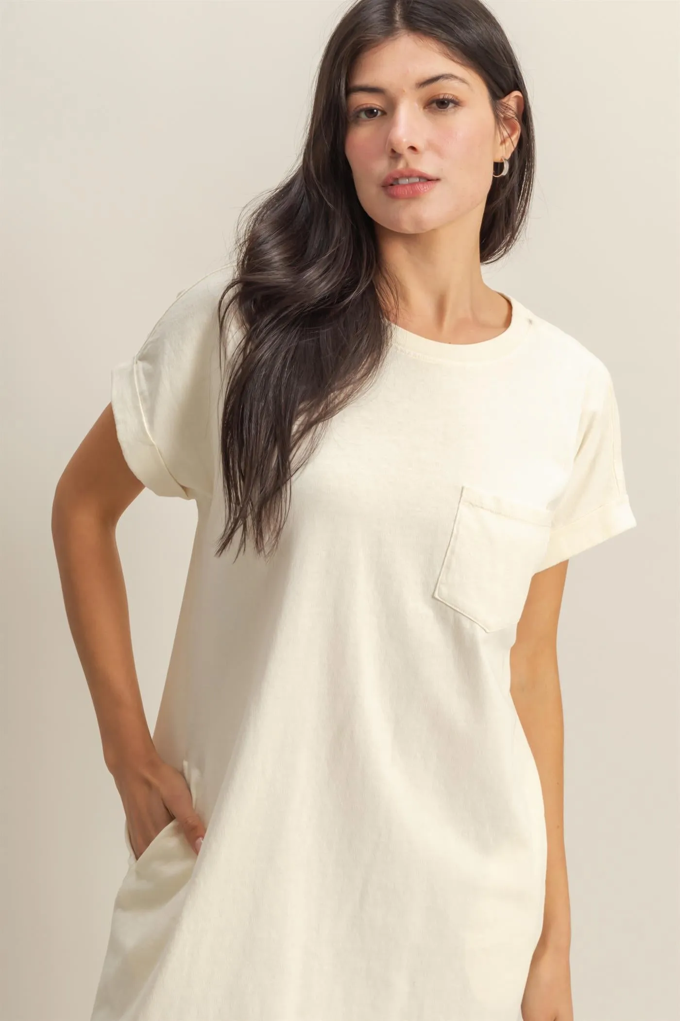 DZ25A916-Unwind In Style T Shirt Mini Dress