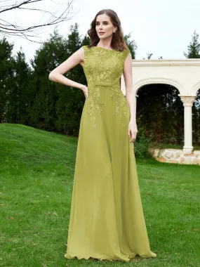 Elegant Illusion Lace Appliqued Dress With Buttons Clover