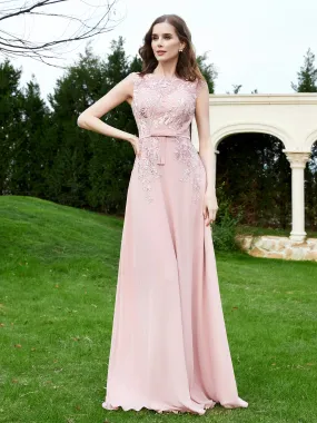 Elegant Illusion Lace Appliqued Dress With Buttons Dusty Rose Plus Size
