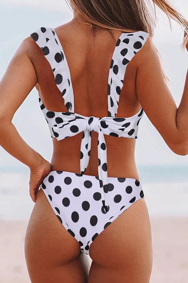 Flower Print Romantic Ruffle Bikini