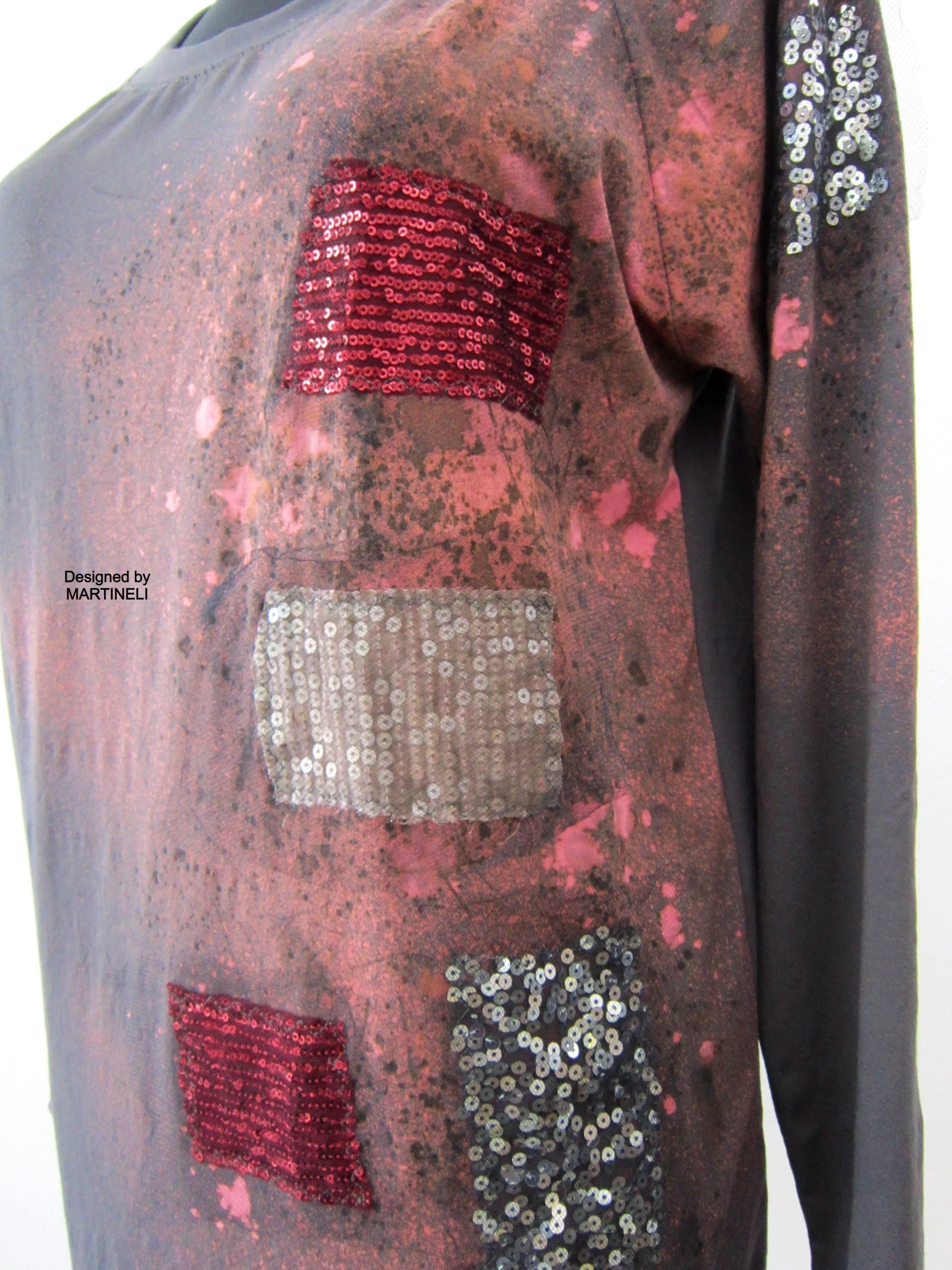 Gray Short Cotton Dress M/L Casual Prom Sequins Dress