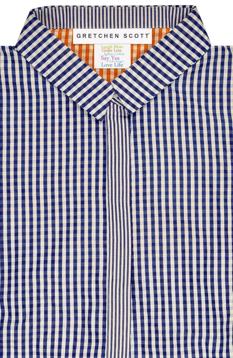 Gretchen Scott - Dress - Breezy Blouson - Navy Gingham