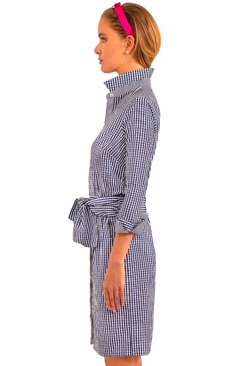 Gretchen Scott - Dress - Breezy Blouson - Navy Gingham