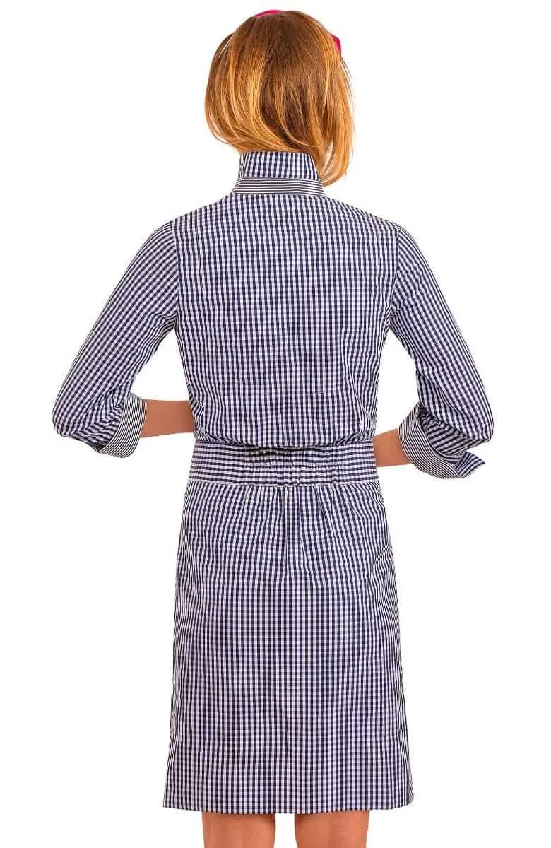 Gretchen Scott - Dress - Breezy Blouson - Navy Gingham