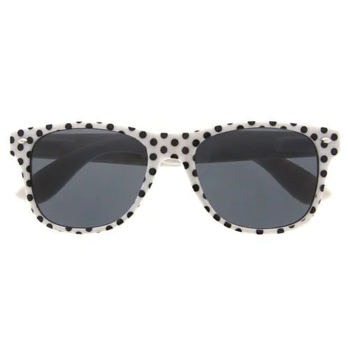 grinderPUNCH Retro Wayfarer Inspired Classic Sunglasses Cute Polka Dot
