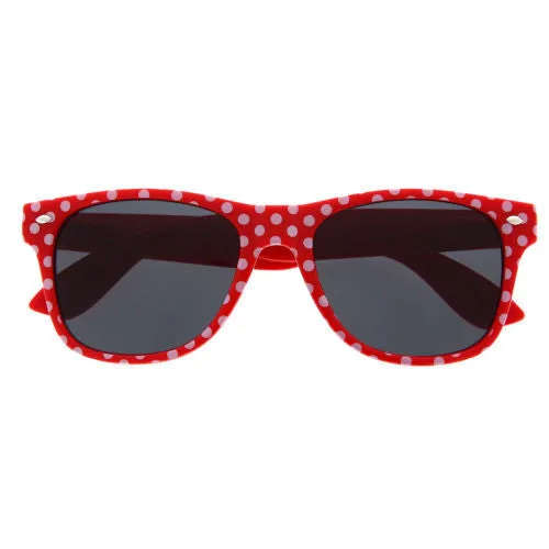 grinderPUNCH Retro Wayfarer Inspired Classic Sunglasses Cute Polka Dot