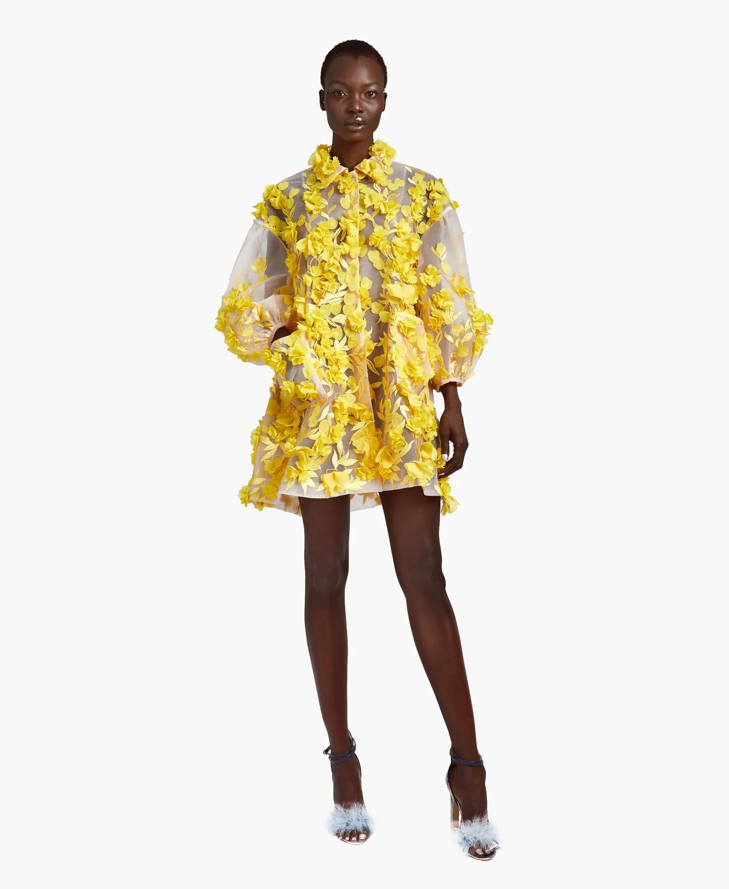 Hinata 3D Floral Coat Dress