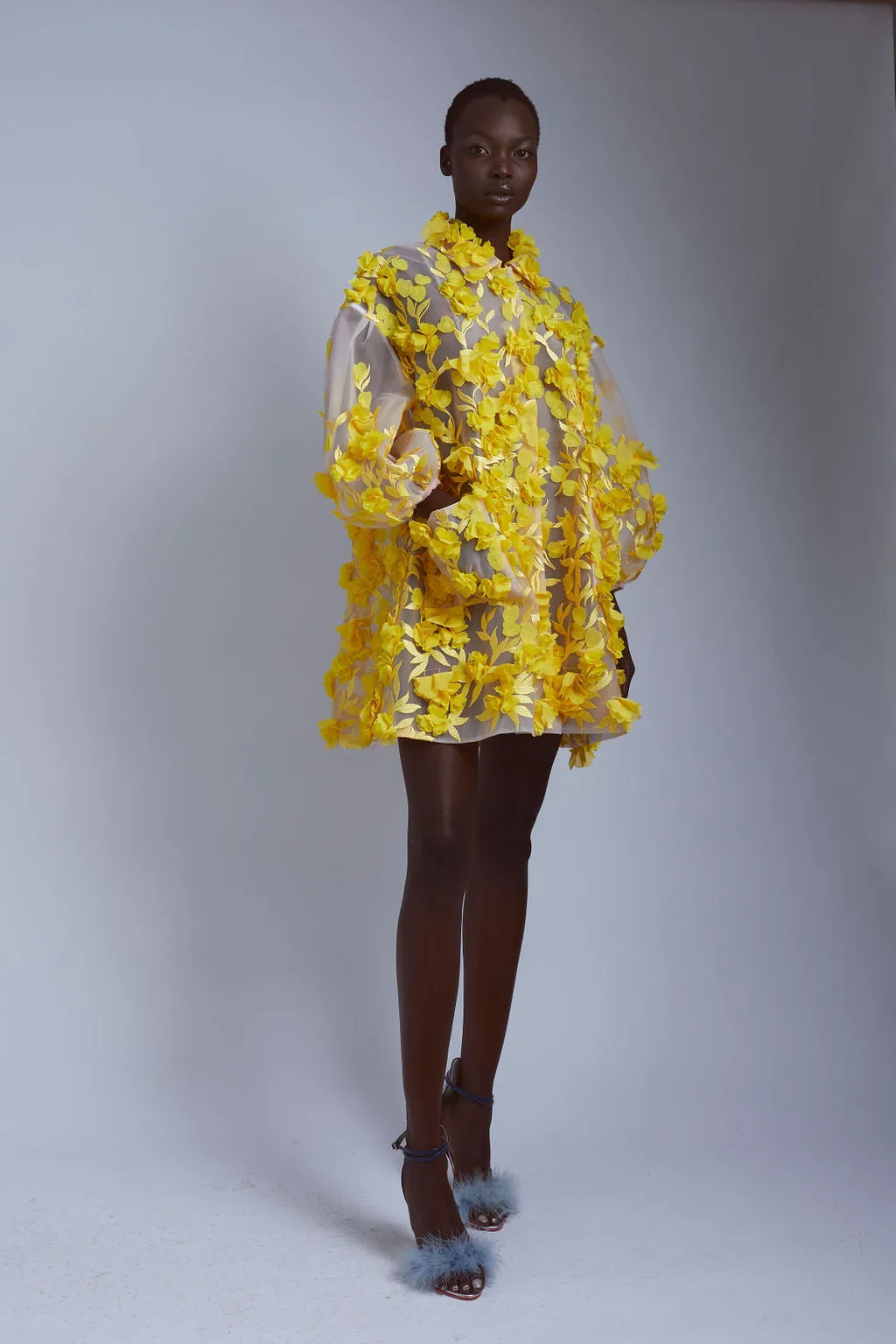 Hinata 3D Floral Coat Dress