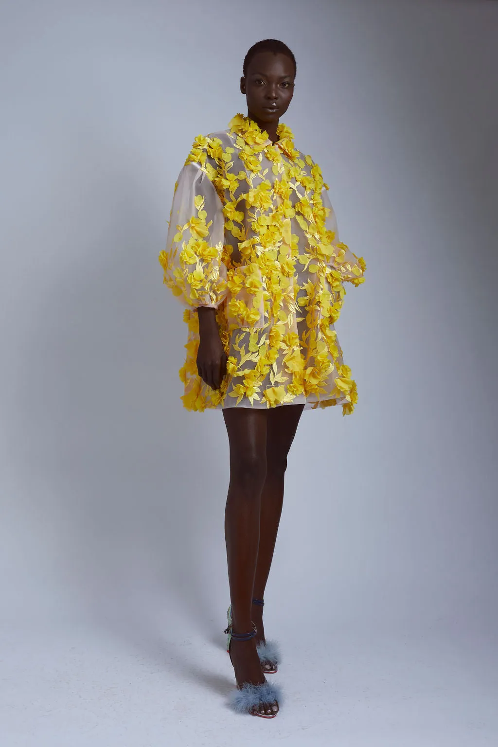 Hinata 3D Floral Coat Dress